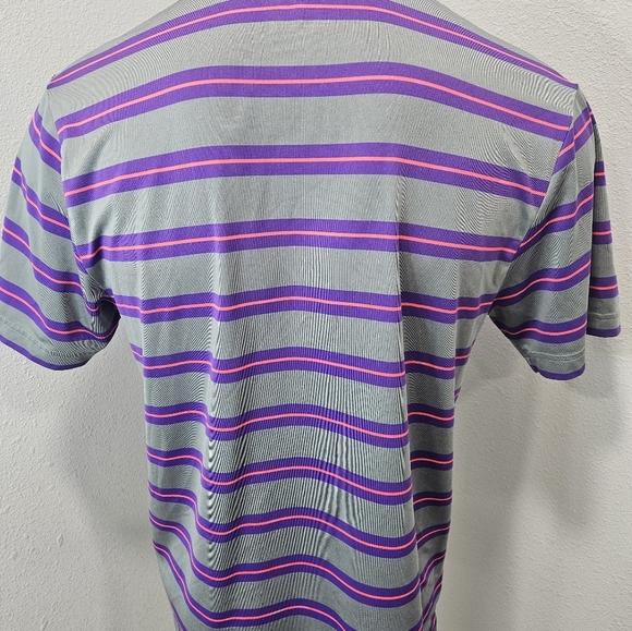 UnderArmour loose fit striped Polo men's medium - Picture 5 of 8